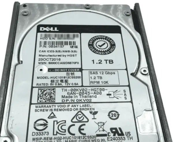 (image for) 0KV02 Dell 1.2TB SAS 2.5in 12Gbps 10K RPM Enterprise Hard Drive