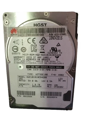 (image for) 02311FMR Huawei 1.8TB 10K RPM SAS 12Gbps 128MB Cache Sas Drive