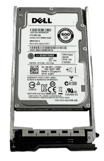 (image for) 04J5P1 Dell 600GB 6G 15K 2.5in SAS Hard Drive w/G176J Caddy