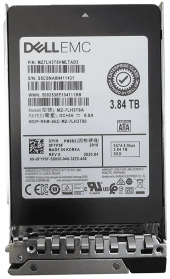 (image for) 0FYP5F Dell 3.84TB 6G 2.5in SATA RI SSD w/ DXD9H Caddy