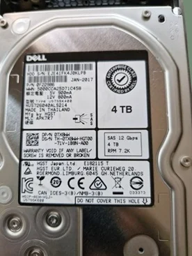 (image for) 0TX8WW Dell 4TB 12G 7.2K 3.5 SAS in F238F Tray
