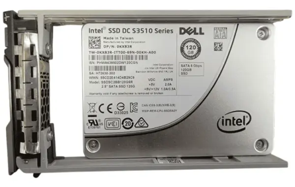 (image for) 0KX83R Dell SSDSC2BB120G6R 120GB Read Intensive MLC SATA 6Gb/s 2.5in SSD