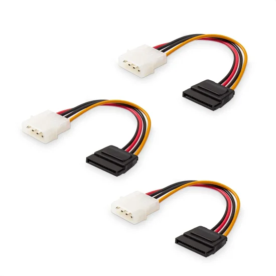 (image for) 104009 Cable Matters 3-Pack 4 Pin Molex to SATA Power Cable