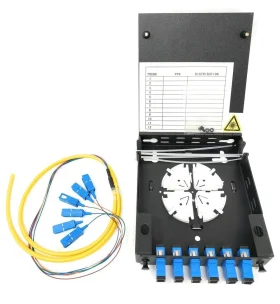 12-Port Wall Mount Fiber Enclosure w/ Spool S-mode LC-UPC Kit (image for) 12-Port Wall Mount Fiber Enclosure w/ Spool S-mode LC-UPC Kit