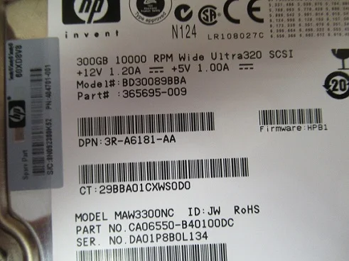 (image for) 3R-A6181-AA HP 300 GB ULTRA320 SCSI 10K RPM Hot Plug HDD