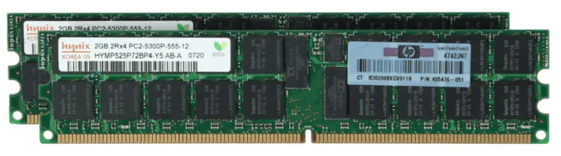 (image for) 408853-B21 HP 4GB (2x2GB) PC2-5300 SDRAM Memory Kit