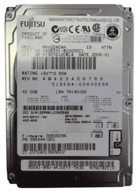 (image for) CA06531-B22000C1 Fujitsu MHV2040AH 40GB 2.5in IDE Hard Drive