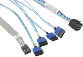 (image for) CBL-SAST-0948 Supermicro 0.6M mini-SAS HD to 4-SATA Cable