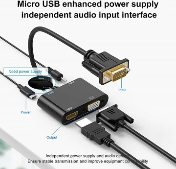 (image for) Dual Display 1080P VGA to HDMI VGA Splitter Converter / Adapter
