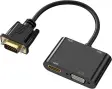 Dual Display 1080P VGA to HDMI VGA Splitter Converter / Adapter