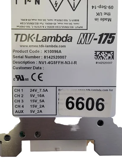 (image for) K10096A TDK-Lambda NV1-4G5FFH-N3-I-R 100-240Vac 3A Industrial Power Supply