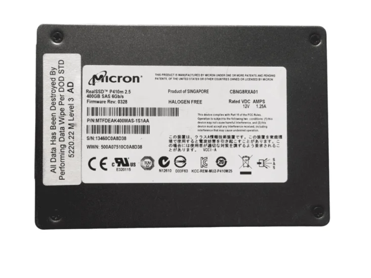 (image for) MTFDEAK400MAS-2S1A Micron P410m 400GB MLC SAS 6Gbps 2.5in SSD