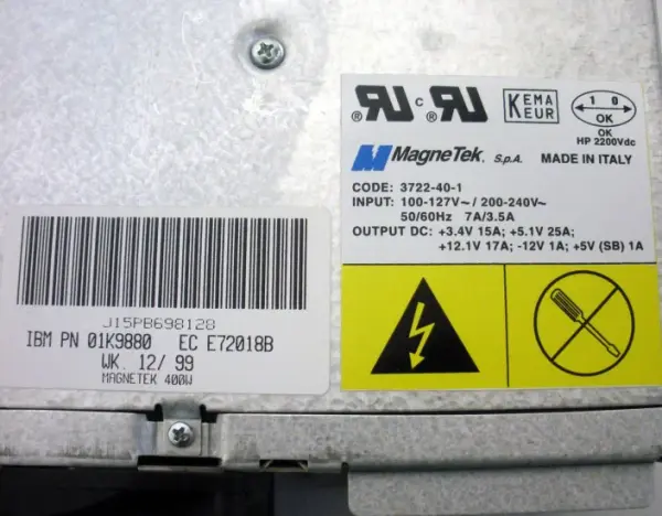 (image for) IBM 03K8774 Netfinity 5500 400W Power Supply xSeries 8661-xxx