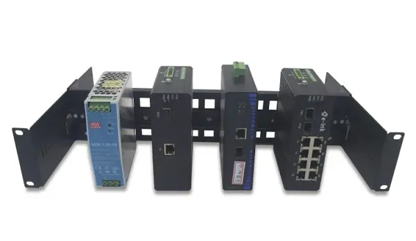 (image for) NP-DR190-Black 19In Rack Mount Adjustable DIN-Rail Bracket 2U