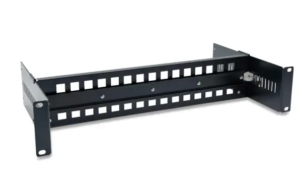 (image for) NP-DR190-Black 19In Rack Mount Adjustable DIN-Rail Bracket 2U