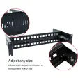 (image for) NP-DR190-Black 19In Rack Mount Adjustable DIN-Rail Bracket 2U