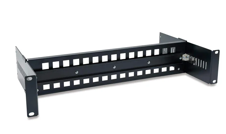 (image for) NP-DR190-Black 19In Rack Mount Adjustable DIN-Rail Bracket 2U