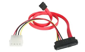 SAS729PW18 18in SAS 29 Pin to SATA Cable with LP4 Power (image for) SAS729PW18 18in SAS 29 Pin to SATA Cable with LP4 Power