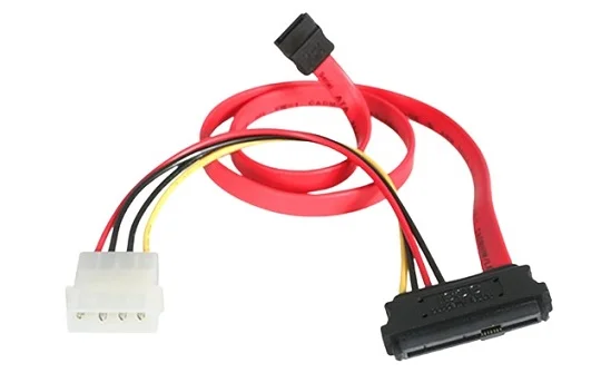 (image for) SAS729PW18 18in SAS 29 Pin to SATA Cable with LP4 Power