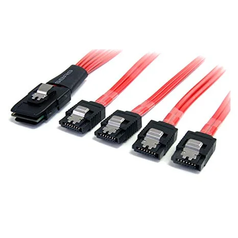 (image for) Serial Attached SCSI SAS Cable - SFF-8087 to 4x Latching SATA