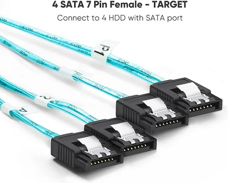 (image for) SFF-8088 Mini-SAS 26-Pin to 4-SATA cable array kit