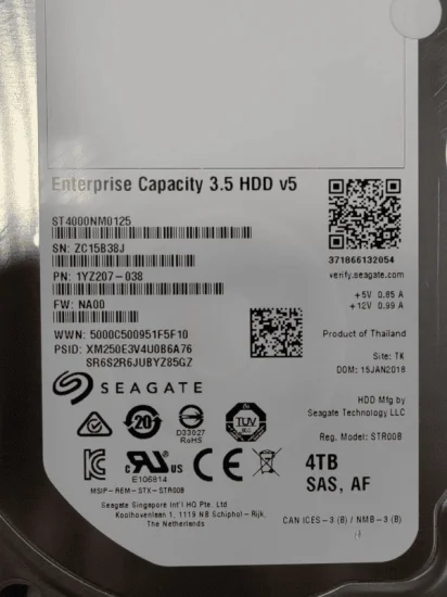 (image for) ST4000NM0125 Seagate 1YZ207-038 4TB 3.5in SAS 12G 12gbps Server Hard Drive