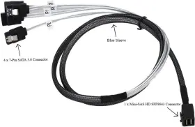 TASTSCK Generic 0.5M Mini-SAS To 4 x SATA Cable Conversion Kit (image for) TASTSCK Generic 0.5M Mini-SAS To 4 x SATA Cable Conversion Kit