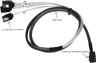 (image for) TASTSCK Generic 0.5M Mini-SAS To 4 x SATA Cable Conversion Kit