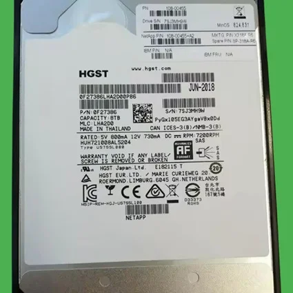 (image for) X318A-R6 NetApp 8TB 7.2K 12G NL-SAS 3.5 for DS4246/DS212C