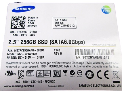 Samsung 256GB Solid State Drive SSD 2.5 SATA 6.0 256GB MZ-7PC25