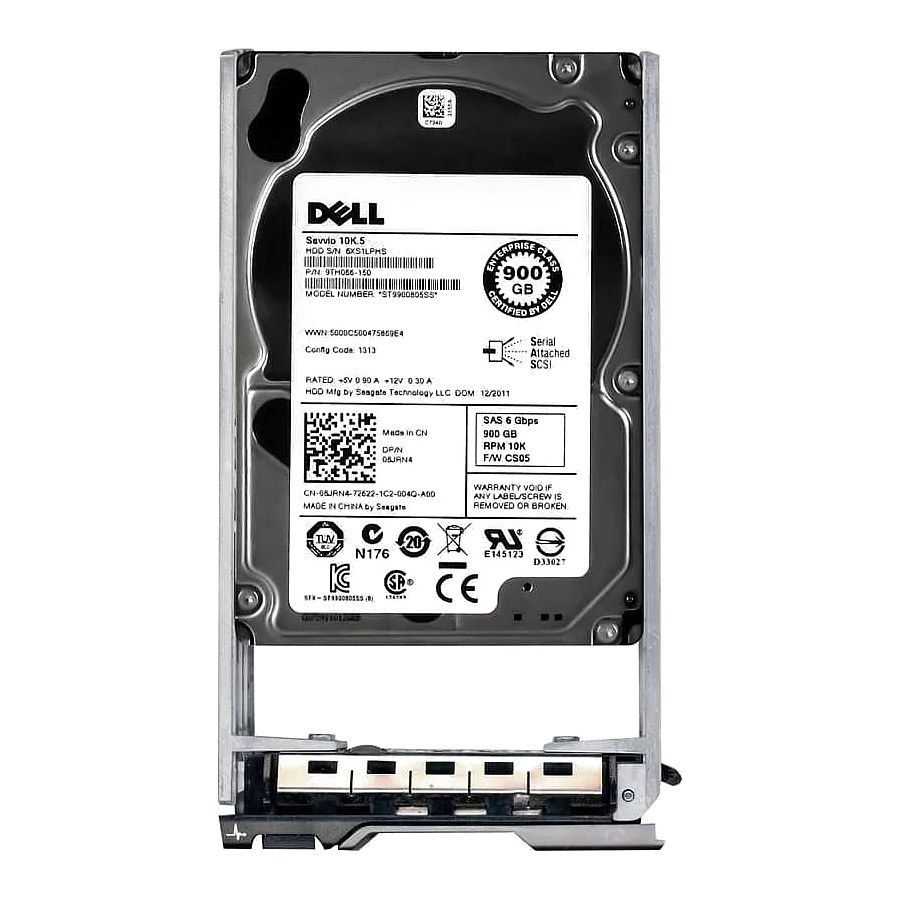 08JRN4 Dell 900GB 6G 10K 2.5in SAS in G176J Tray