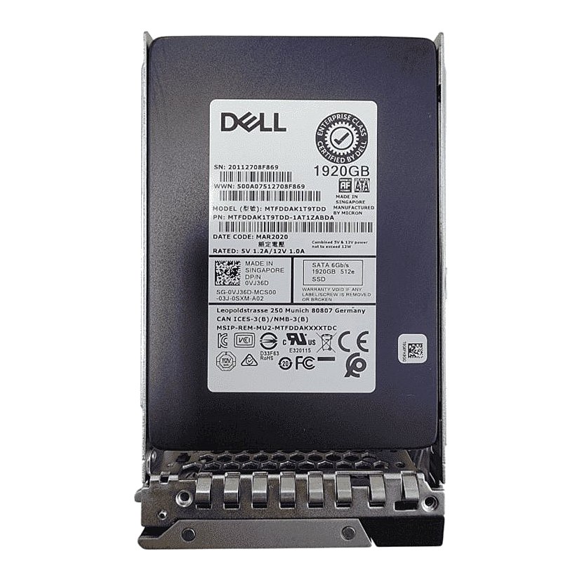0VJ36D Dell G14-G17 1.92TB 6G 2.5in SATA RI TLC SSD w/DXD9H Caddy