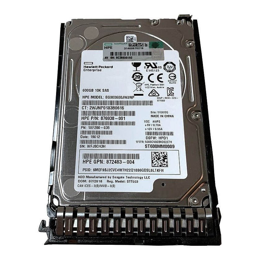 872477-B21 HP G8-G10 600GB 12G 10K 2.5in SAS HDD