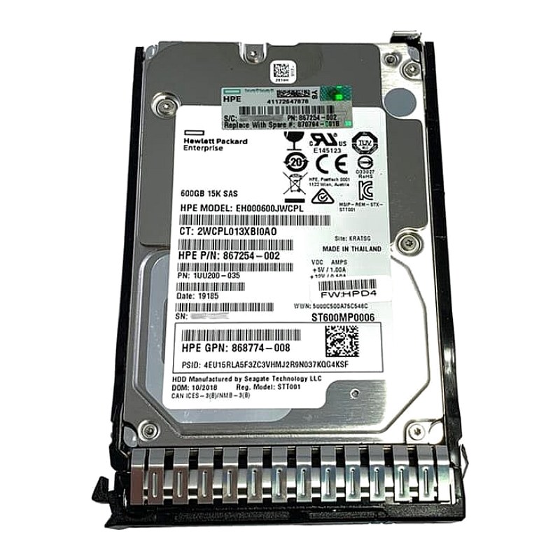 868774-008 HPE 600GB 15k RPM 2.5in DS SAS-12G Enterprise G10 HDD