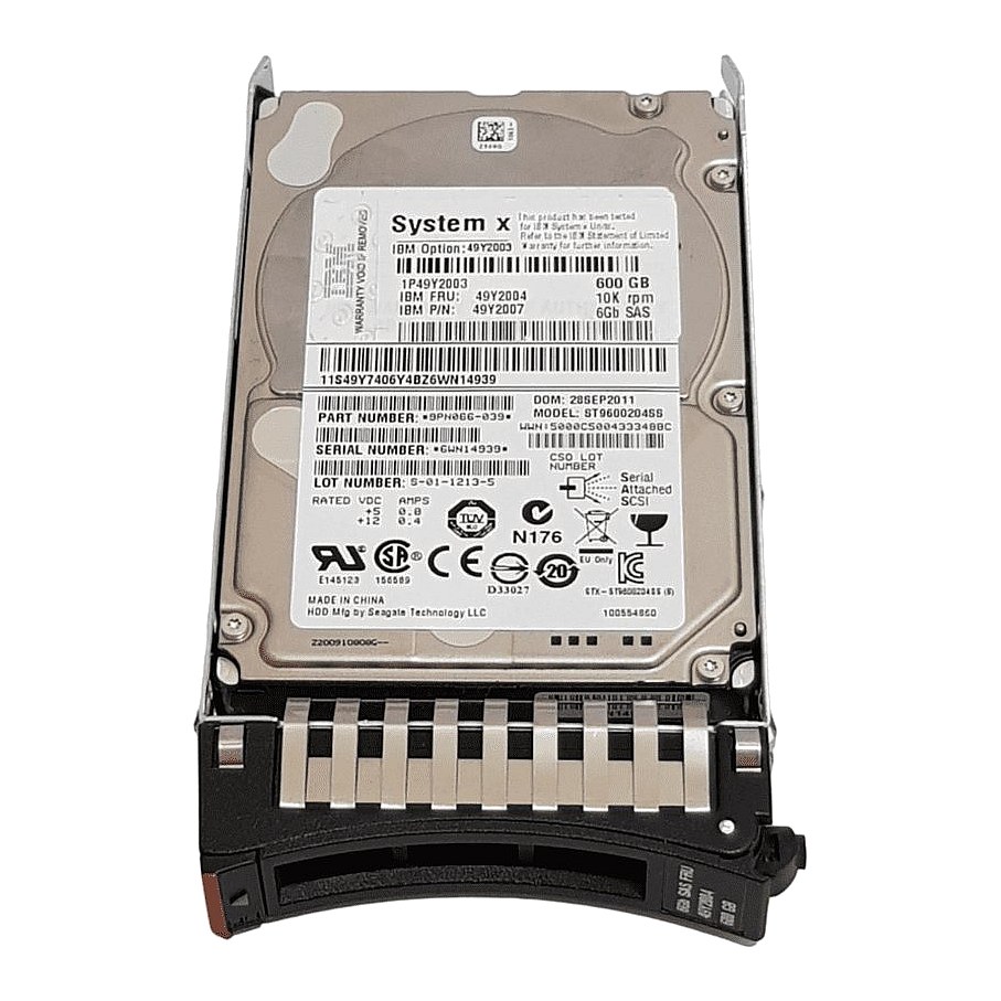 49Y2004 IBM 600GB 2.5in SAS 10K 6Gb/s Slim-HS Hard Drive