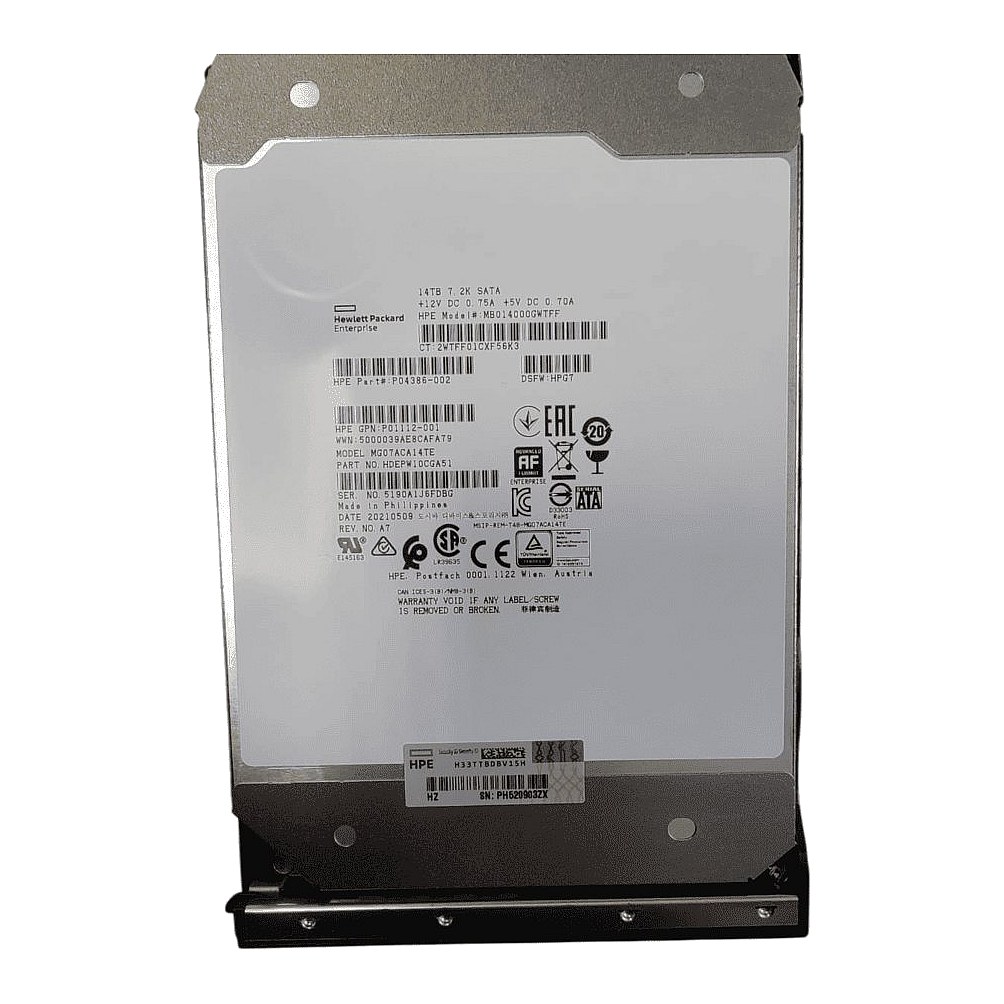 P04386-002 HP G8-G10 14TB 6G 7.2K 3.5in SATA SC Hard Drive