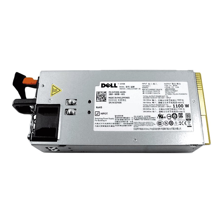 1Y45R Dell 100-240V 1100W 80+ Platinum Redundant Power Supply