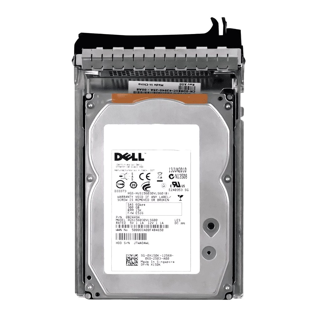0X150K Dell PowerVault/PowerEdge 300GB 15k SAS 3.5in HDD 0B24494