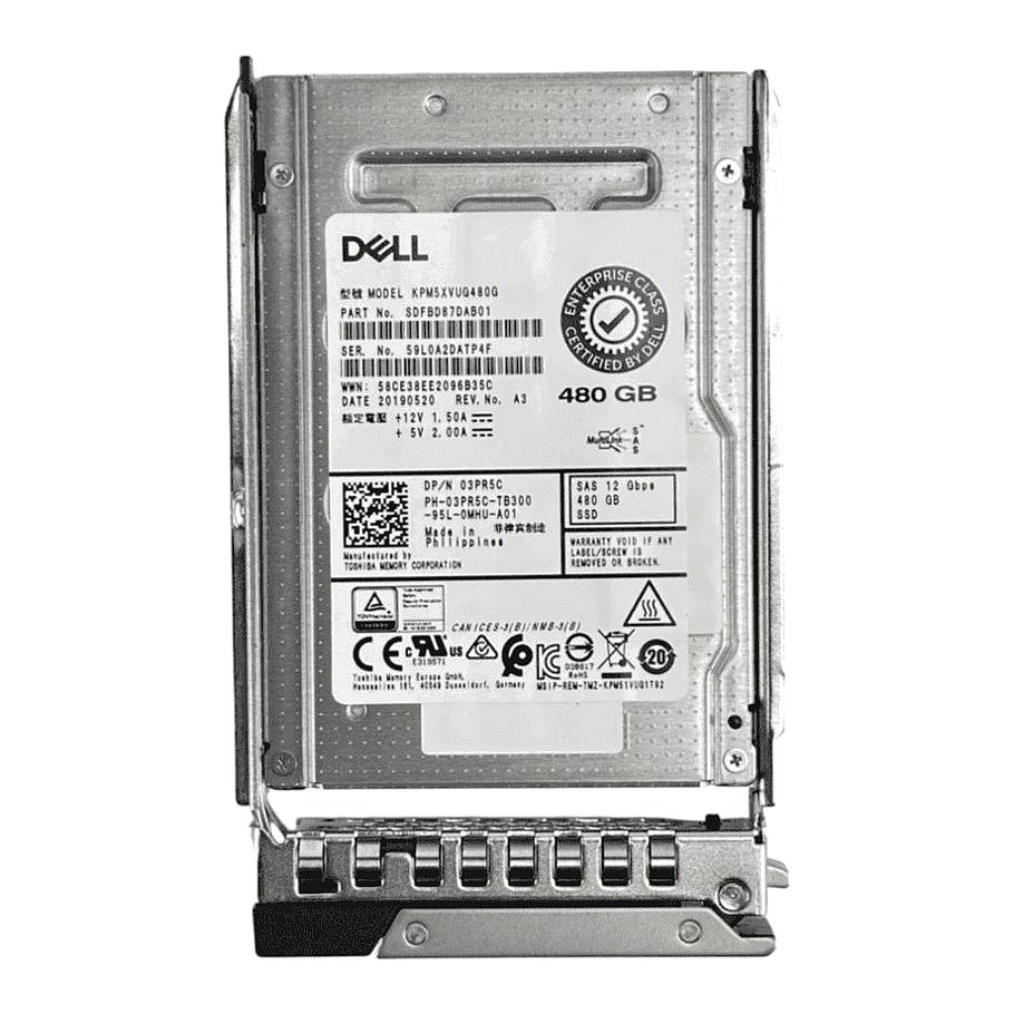03PR5C Dell G14-G17 480GB 12G 2.5in SAS MU SSD w/DXD9H Caddy