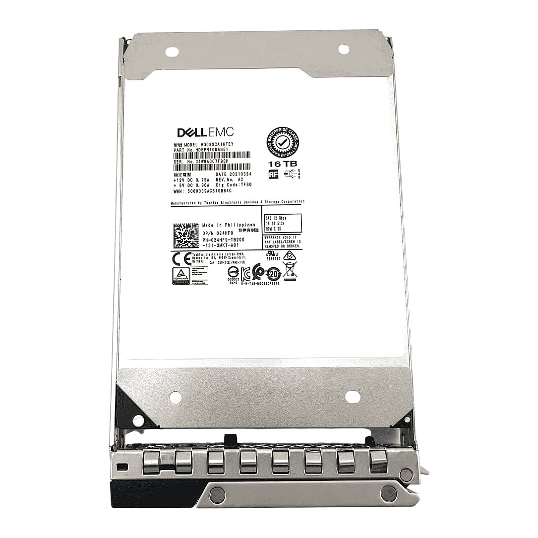 24HF9 Dell G14-G17 16TB 12G 7.2K 3.5in NL SAS HDD w/X7K8W Caddy