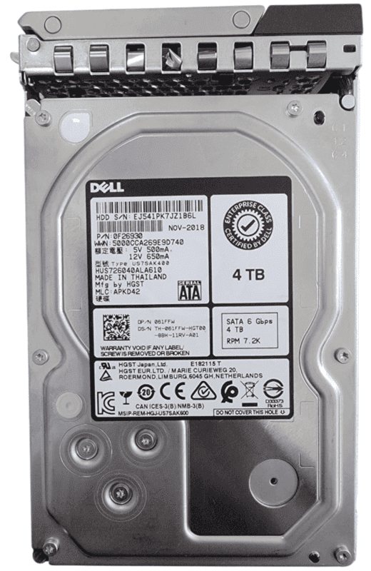 KH21H Dell 4TB 7.2K SATA 6Gbps 3.5in Hot Plug Hard Drive